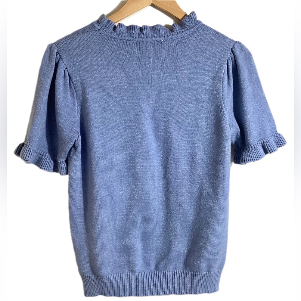 Philosophy Light Blue Ruffle Sweater - Picture 2 of 10